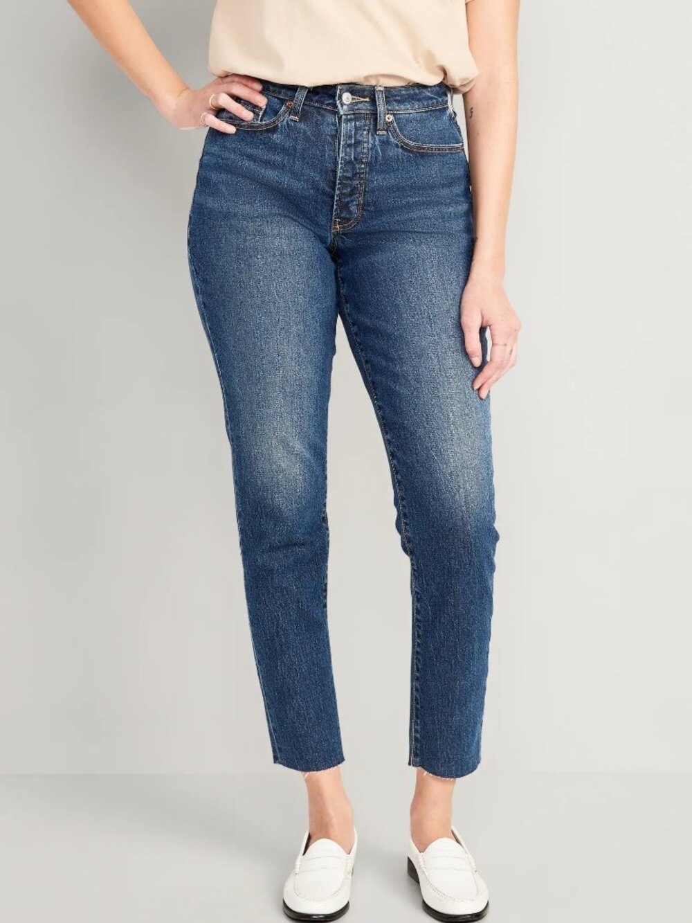 Old Navy High Rise OG  Jeans Size 2P Straight Secret Smooth Pockets Denim Blue